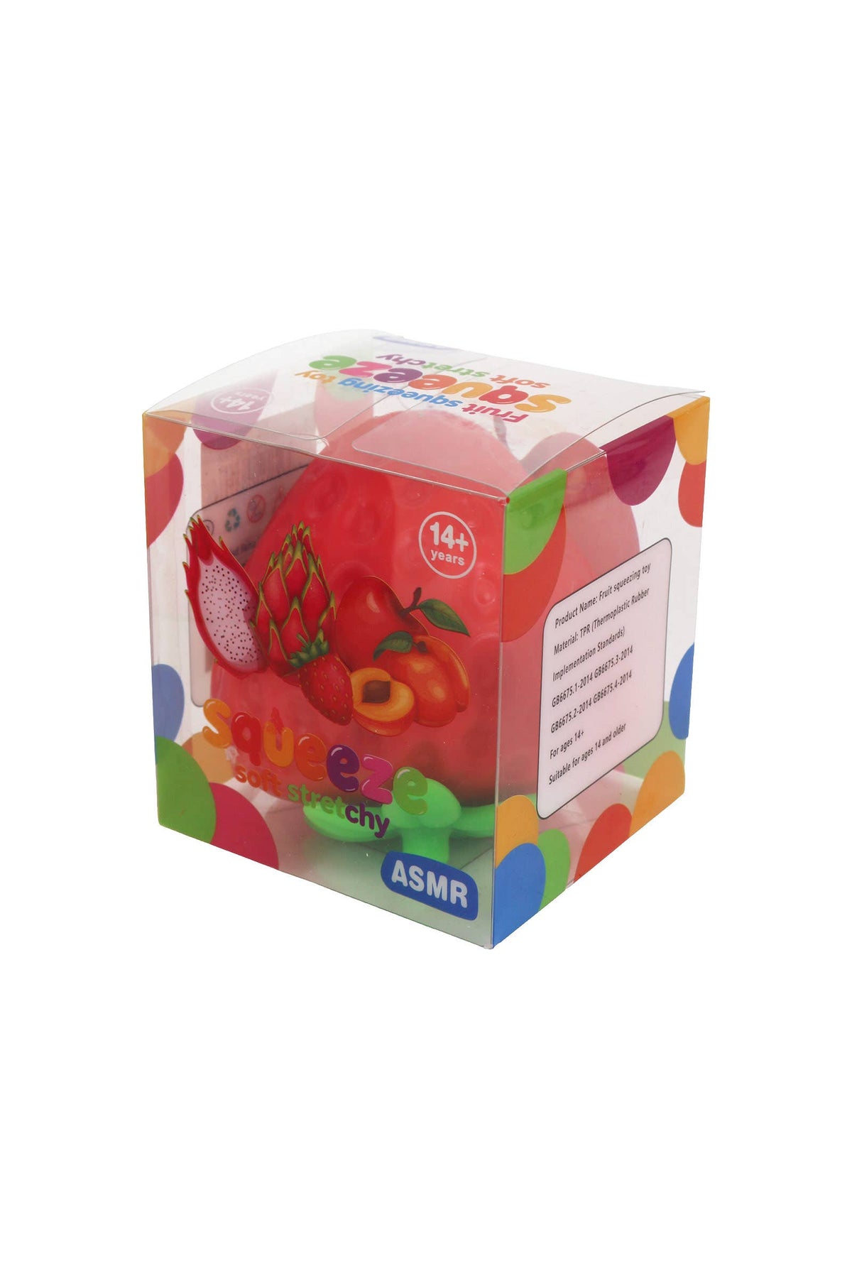 Squishy en TPR rempli de slime doux aux perles croustillantes à la fraise: FRAISE / TAILLE UNIQUE